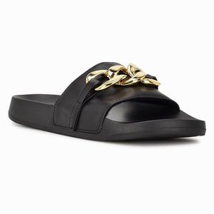 Nine West Slinks Flat Slippers Zwart Nederland | YBT-850614